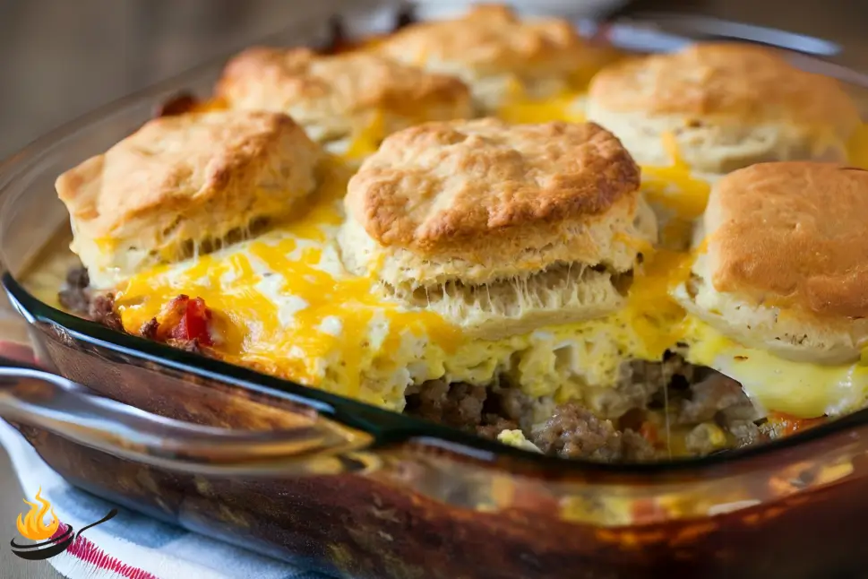 BREAKFAST CASSEROLE WITH BISCUITS