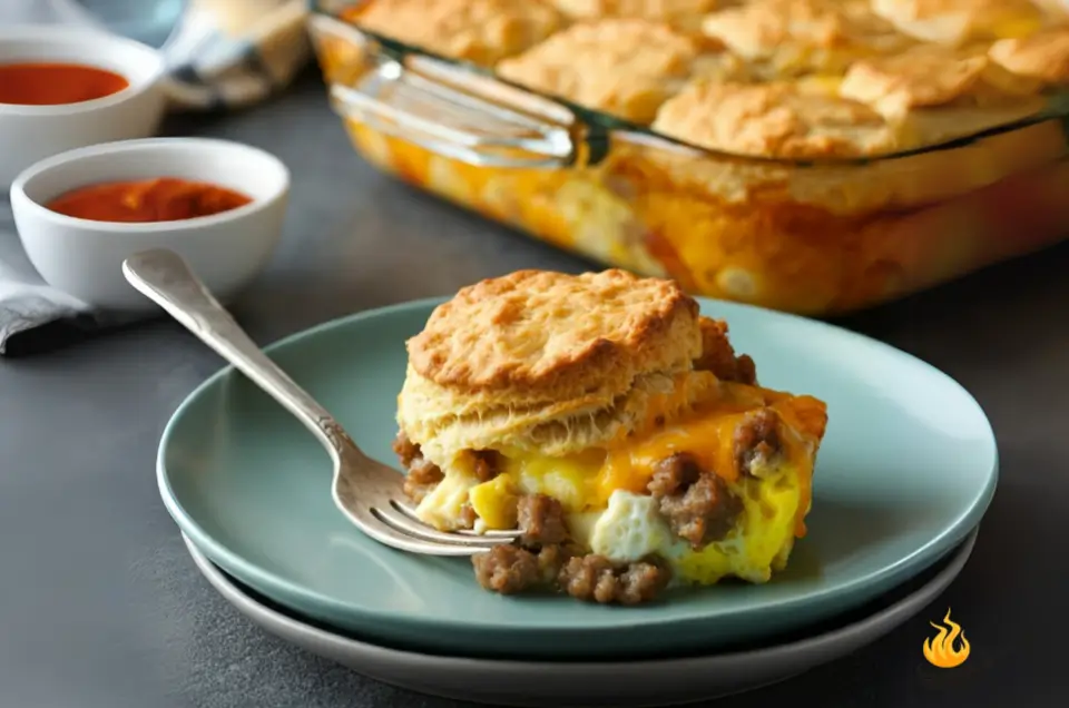 BREAKFAST CASSEROLE WITH BISCUITS