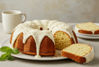 Vanilla Buttermilk Pound Cake with Cream Cheese Glaze