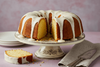 Vanilla Buttermilk Pound Cake with Cream Cheese Glaze